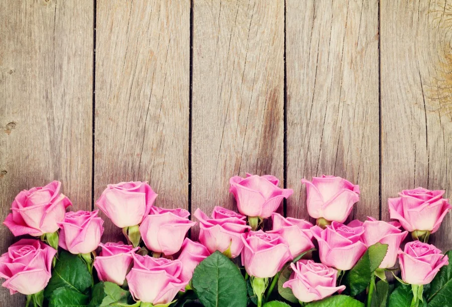 

Laeacco Wooden Board Blooming Flowers Baby Portrait Photography Background Customized Photographic Backdrop For Photo Studio