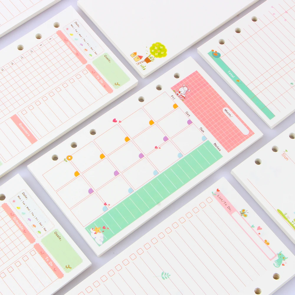

Summer Cute Series Notebook Filler Papers A5/A6 Color Inner Core Planner Inside Pages Color Printing Creative Stationery