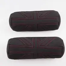 Автомобильная подушка для шеи на сиденье 2 шт. нубук кожа Всепогодная молния красная линия Резиновая лента фиксированный съемный