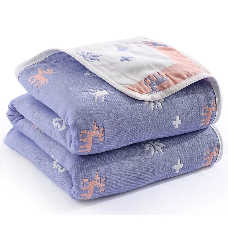 6 Size Autumn Kids Blanket Muslin Cotton 6 Layers Thick Newborn Swaddling Baby Swaddle Children