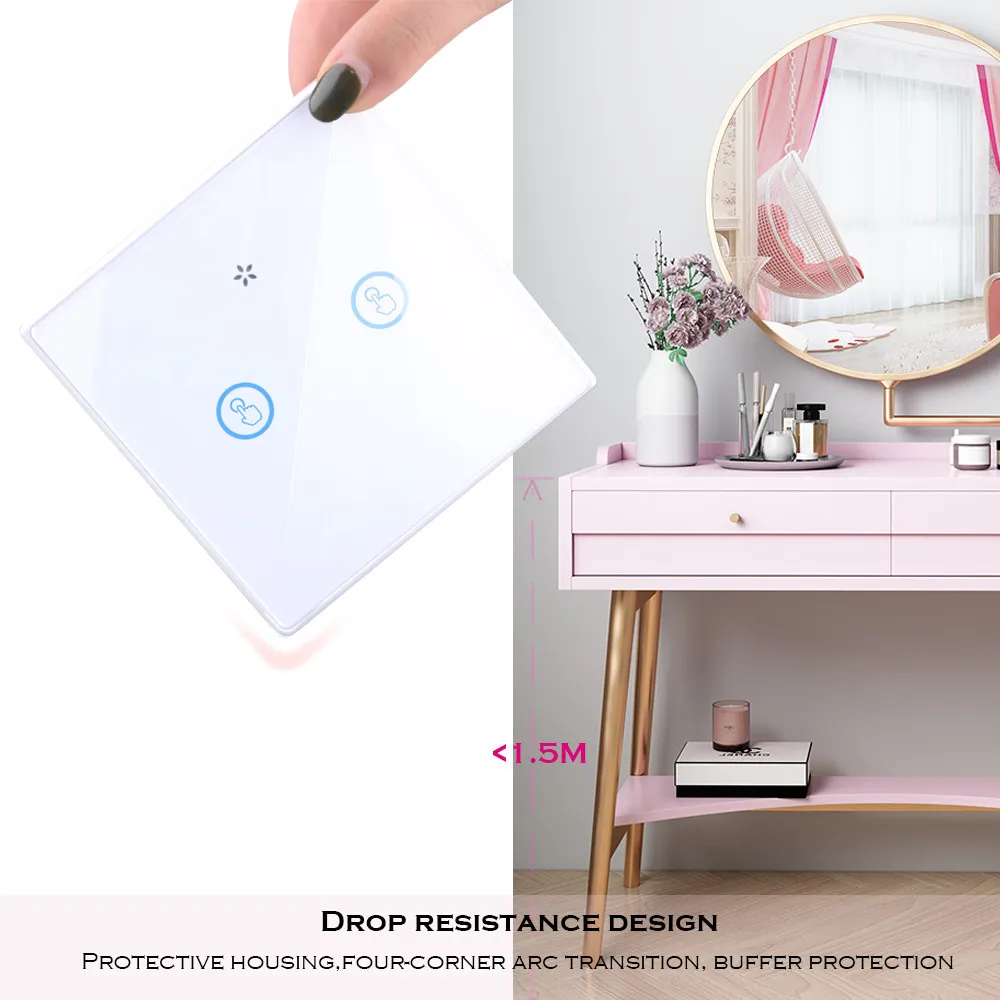  SMATRUL smart Wireless touch Switch Light Glass Screen RF Remote Control 1 2 3 gang 433MHZ Wall Pan - 33007630033