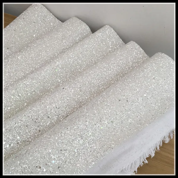 (DM2001 20) Ivory Mixed Chunky Glitter Wallpaper Glitter Fabricin