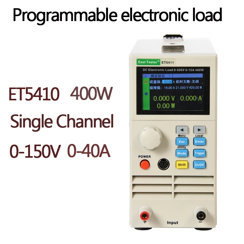 

Single Channel High Precision Battery Tester ET5410 400W 150V40A RS485 DC Battery Tester Electronic Load Battery Capacity Tester