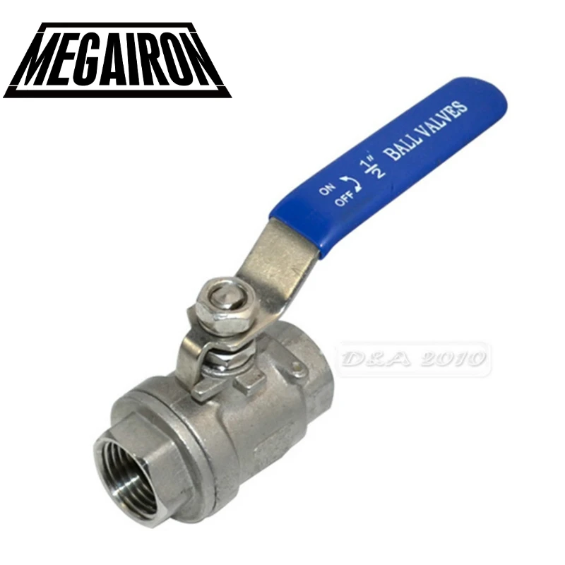 MEGAIRON BSPT 1/2 "DN15 охватывающая деталь из нержавеющей стали SS316 2 шт полный Порты и разъёмы шаровой клапан с виниловой ручкой потока, клапаны Max