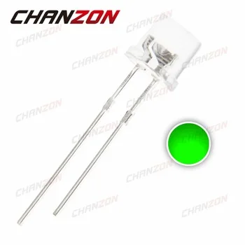 100pcs 5mm Flat Top Green LED Diode Water Clear Ultra Bright 5 mm Wide Angle 20mA LED Light Emitting Diode Lamp Transparent Bulb