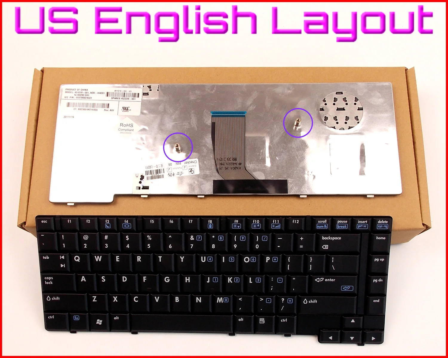 Новая английская версия клавиатуры для ноутбука HP/Compaq 8510 8510P Вт 451020 001 452229