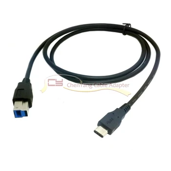 

CY USB-C USB 3.1 Type C Male Connector to USB Standard B Male Data Cable for Mac book & Laptop Black Color