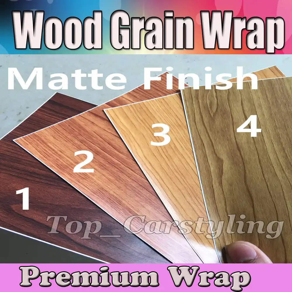 マット木目テクスチャビニールラップpellicolaラップステッカーデカールシートフィルム車バイクチーク材木目調で気泡フリーサイズ1 52xメートル ロール Aliexpress