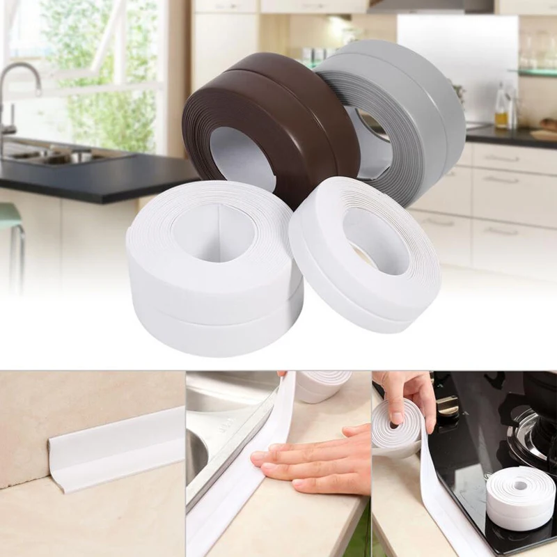

Waterproof Kitchen Bathtub Edge Wall Sealing Tape Mould Proof Adhesive Gadgets