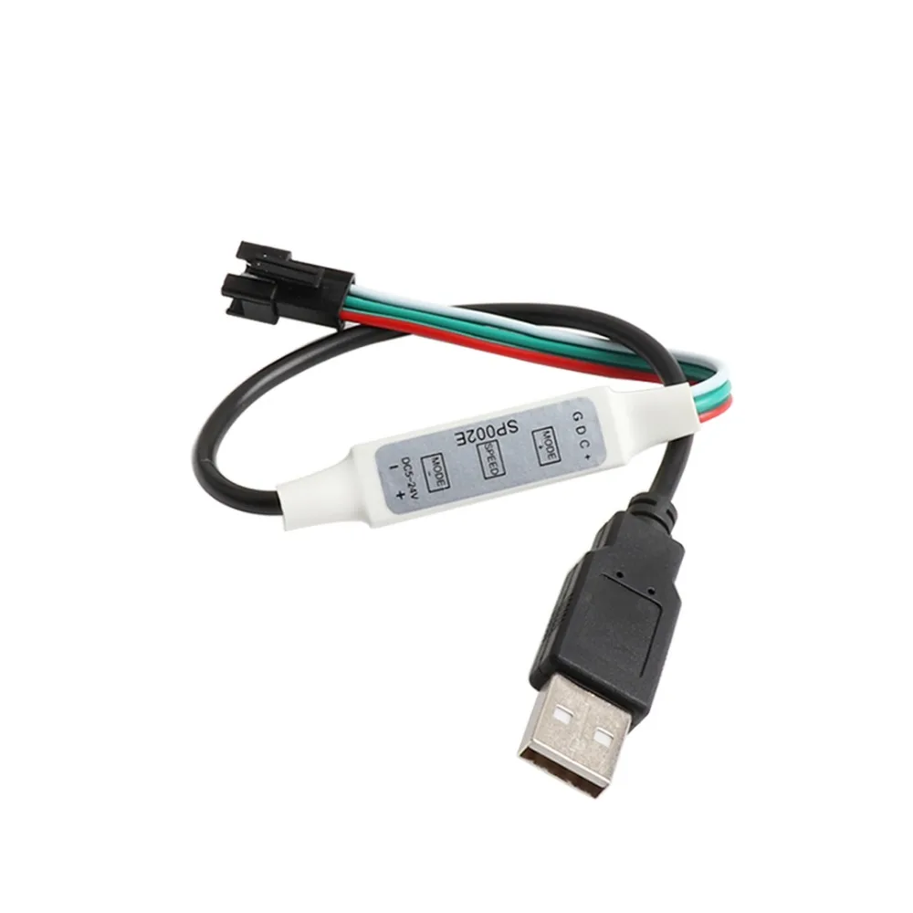Мини диммер SP002E с 3 кнопками управления 5 В USB RGB WS2812B WS2812 5050 Цветной СВЕТОДИОДНЫЙ