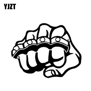 

YJZT 13.9*10.9CM Interesting Fist Hands Decoration Car Sticker Graphic Vinyl Motorcycle Accessories Black/Silver C12-0101