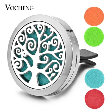 

10pcs/lot Car Aromatherapy Locket 316L Stainless Steel Pendant Vent Clip Family Tree Magnetic without Felt Pads VA-310*10