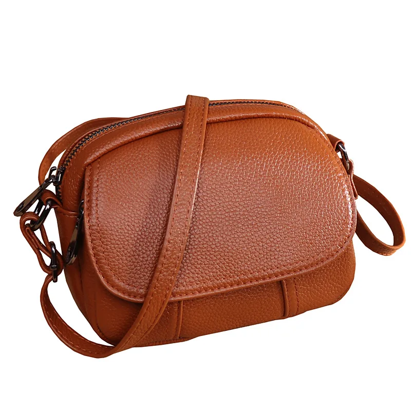 

Korean Version of The New First Layer Cowhide Multi-layer Ladies Messenger Bag Tide Female Small Bags Leather Handbag