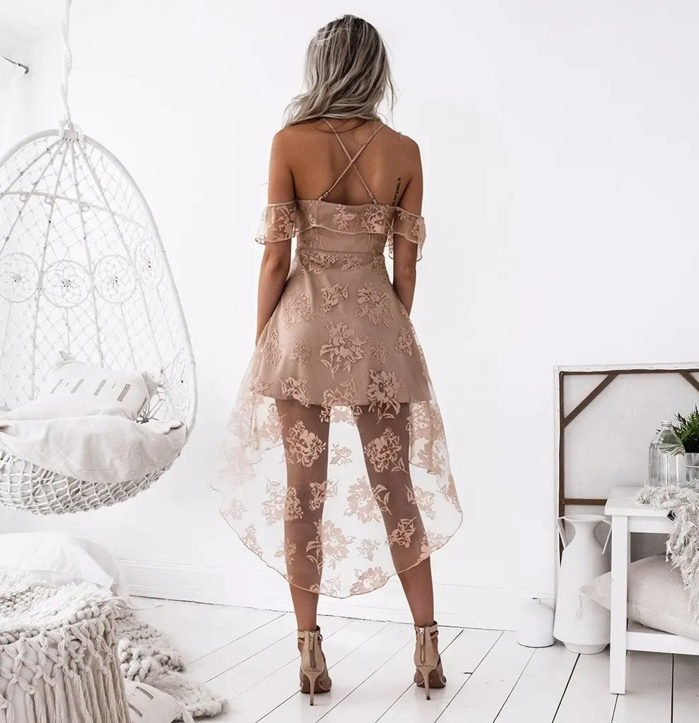 Robe De Soiree, без бретелек, короткие, а-силуэт, женские вечерние платья, кружево, высокая-низкая,, сексуальные, открытая спина, настраиваемые, женские вечерние платья