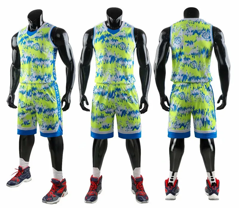 Новая мужская баскетбольная майка костюм пустой баскетбол в колледже тренировочная одежда с принтом команды баскетбольный трикотаж форма по индивидуальному заказу - Цвет: YW913 light green