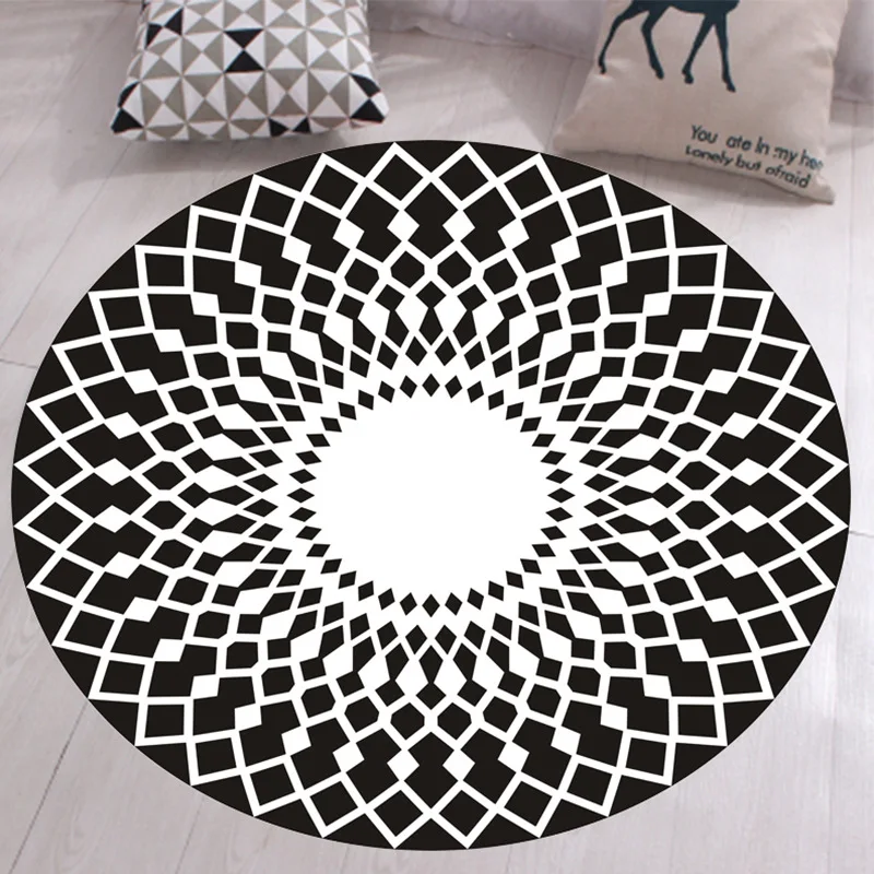 Скандинавском стиле плетение машины Домашние коврики для дома гостиная кристалл бархат круглый коврик Детский ковер в детскую 3d Рождественский коврик