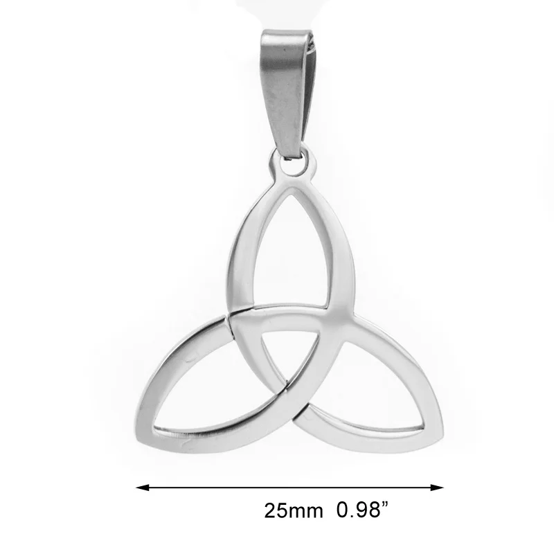 100% из нержавеющей стали Triquetra кельтский узел кулон треугольник троица Шарм