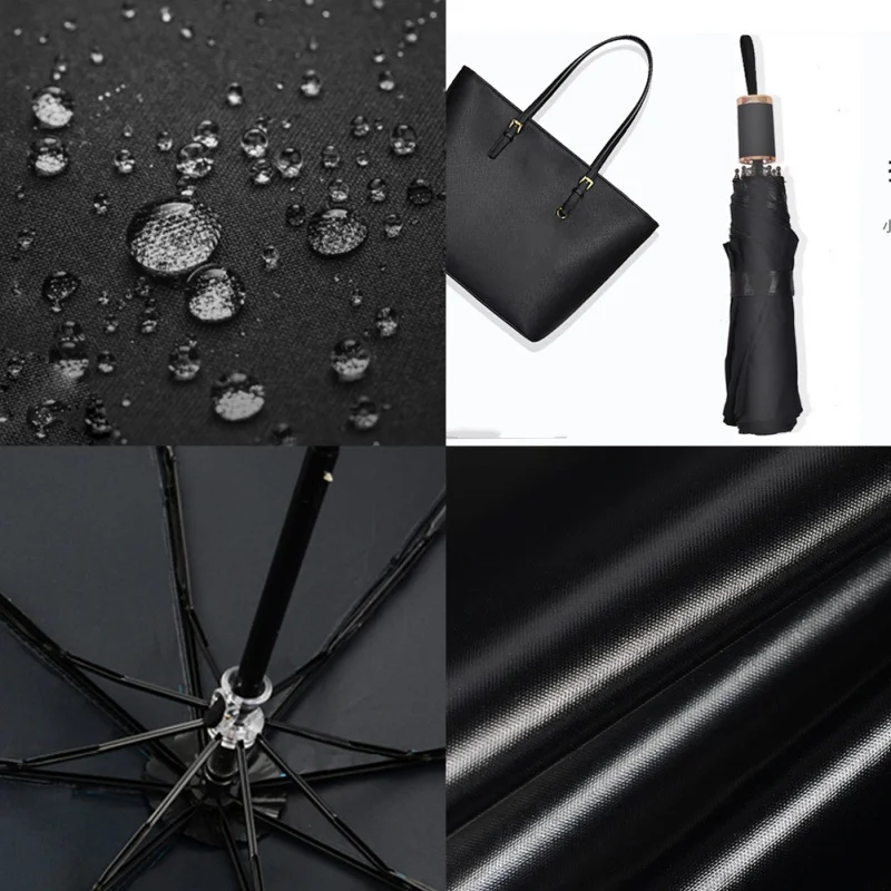 UV nine-ply board umbrella wholesale price Chinese girl three fold thickening black plastic sunscreen sunning sun umbrella