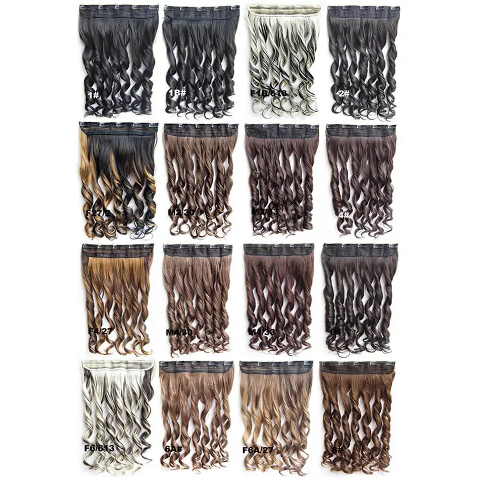 Fantasy Clip Hair Extensions Loose Wave 60cm Thick Hair Clip Hair Pieces Black Brown Blonde High Temperature Synthetic Fiber