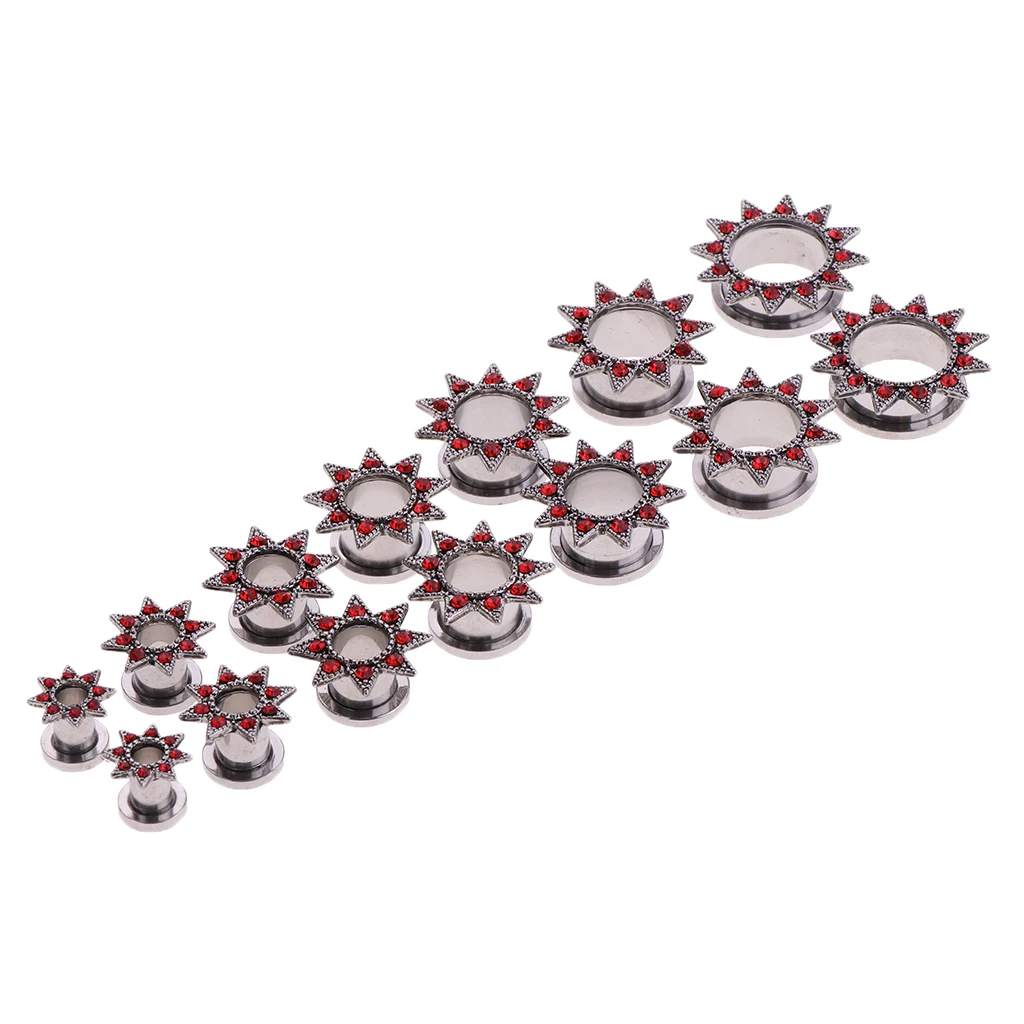 1 Pair Stainless Steel Screw Ear Gauges Flesh Tunnels Plugs Expander 6/8/10/12/14/16/18mm 7 Sizes