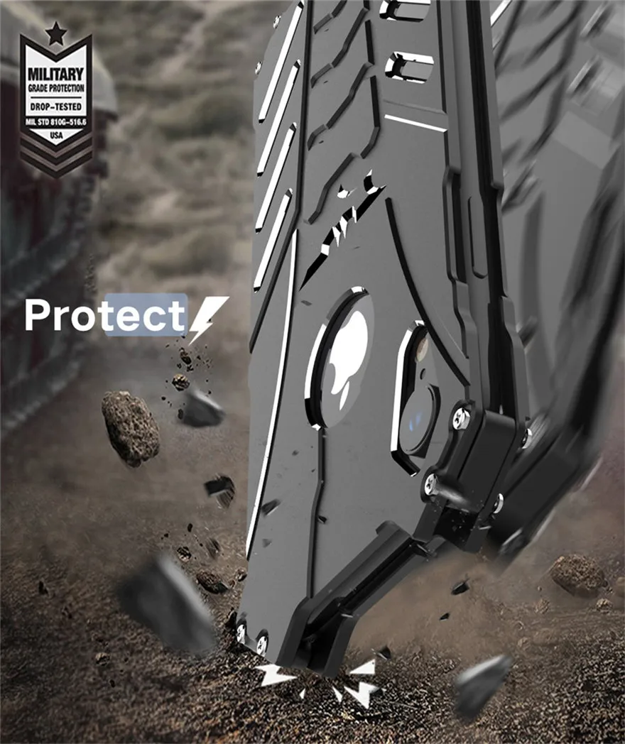 For iPhone XS Max Case Original R-JUST Batman Armor Aluminum Metal For iPhone X XS XR Case Shockproof Coque (4)