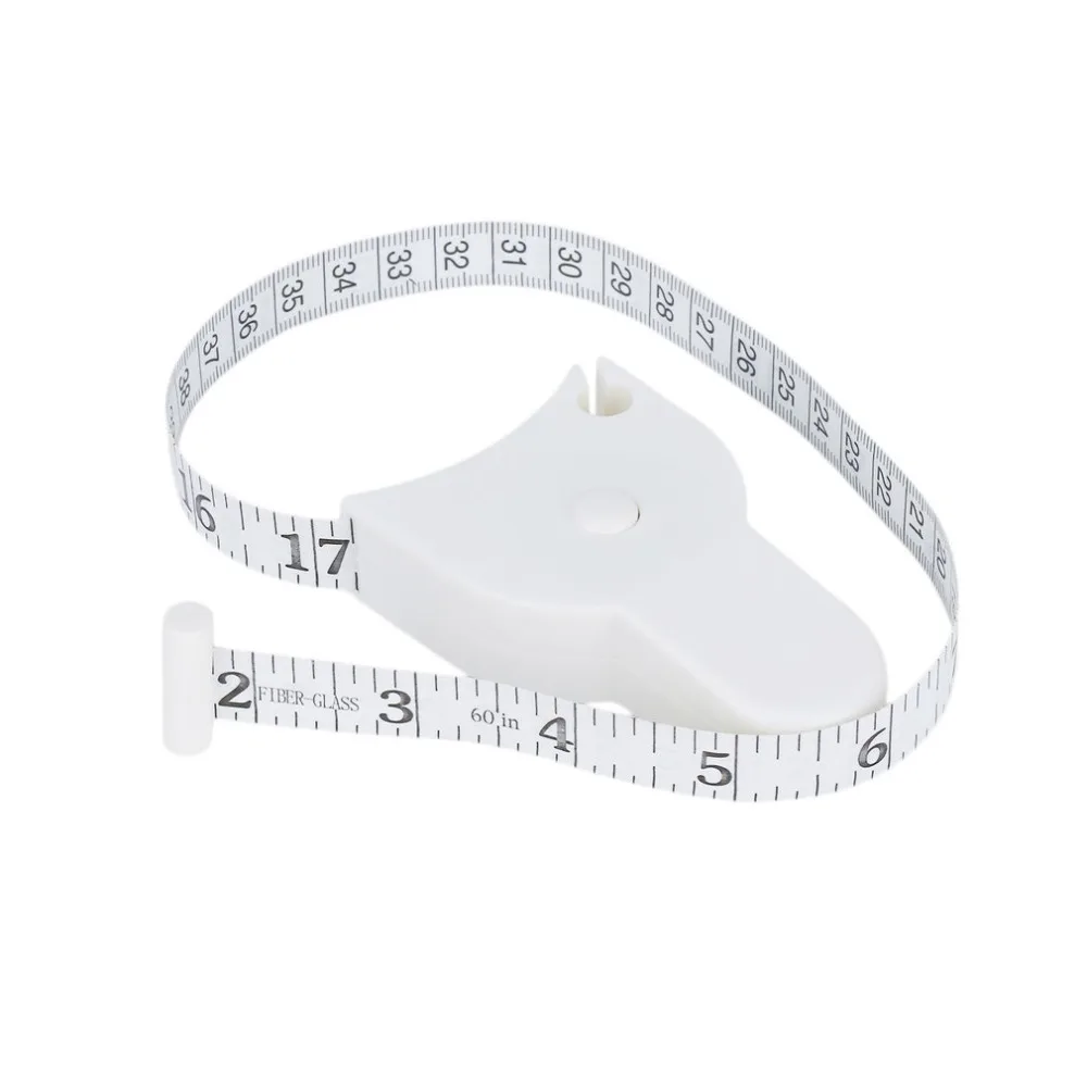 

White Measure Sewing Cloth Dieting Tailor 60 Inch 1.5M Retractable Ruler Tape Plastic Fitness Accurate Home Body Measuring Tape