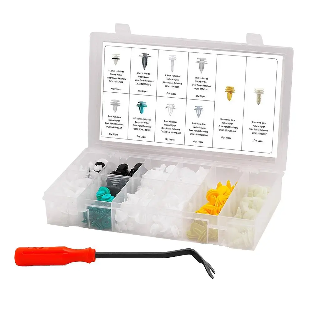 Пластиковые 210 шт. заклепки Push Pin Kit автомобильный корпус новые универсальные клипсы для молдинга