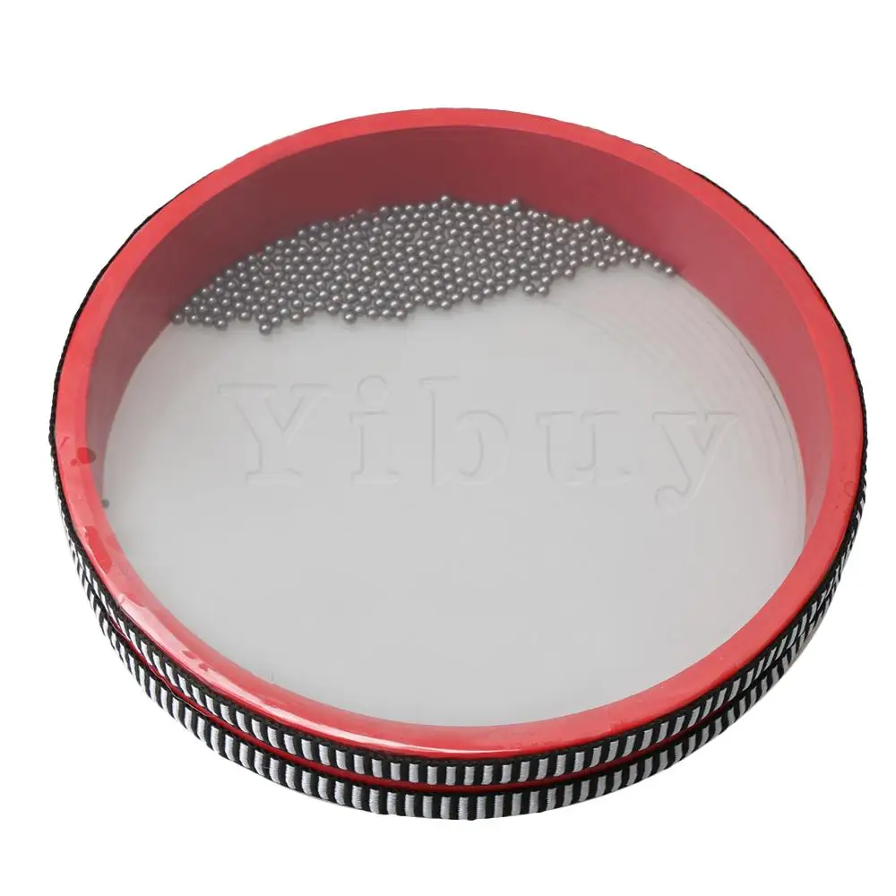 

Yibuy 8 Inch Red Wood Shell Ocean Wave Drum with Clear Plastic Drum Skin Sea Sound Percussion Musical Educational Toy for Kid