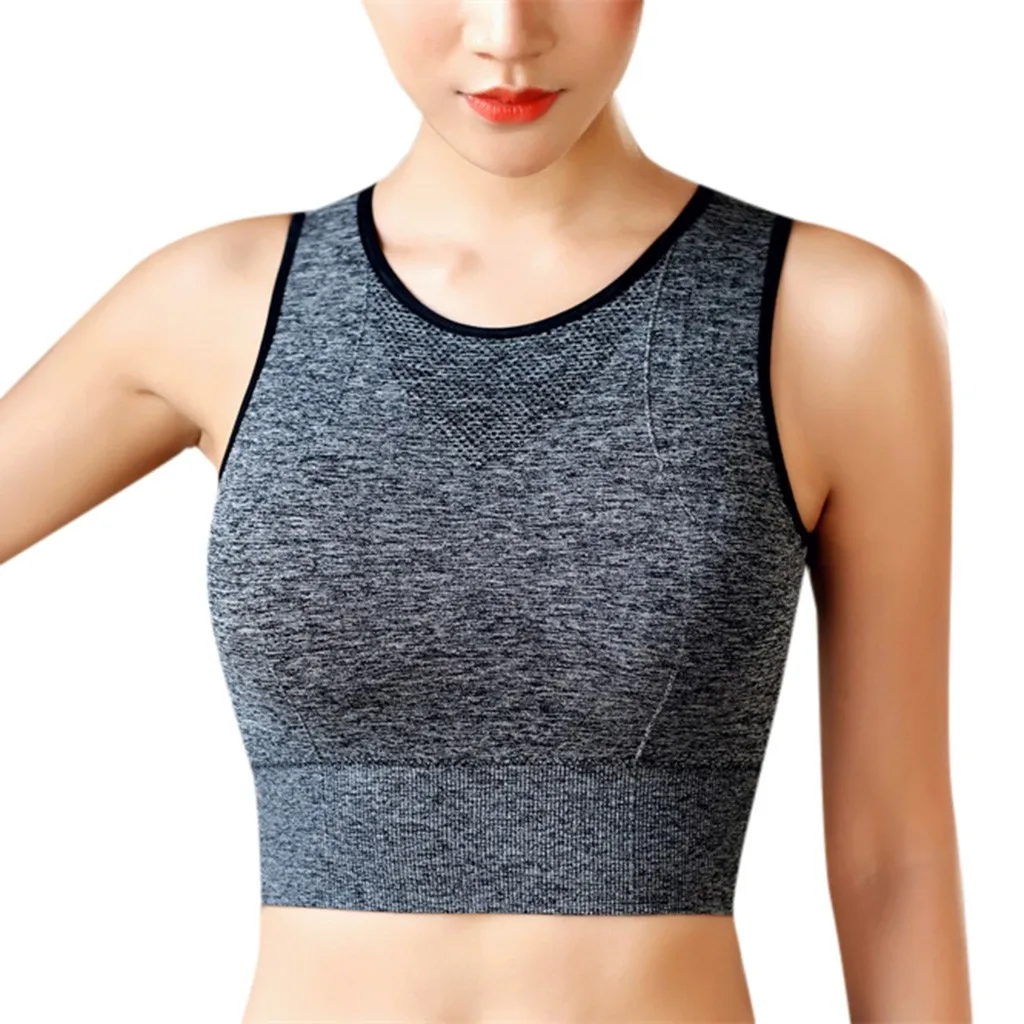 

Crop Top Women Vest Sexy Tank Fitness Vest Casual Slim Sleeveless Tanks Sports Bra Seamless Padded Tank Tops Female Camisole -30