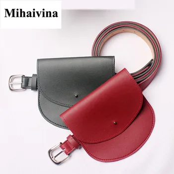 

Mihaivina Women PU Waist Pack Belt Bag Casual Quilted Bags Female Fanny Pack Women Saddle Bag