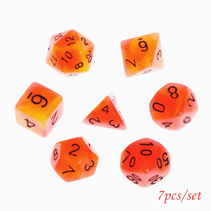

7pcs/set Luminous Polyhedral Sided Dice D4 D6 D8 D10 D12 D20 Set For Dungeons & Dragon D&D RPG Poly Game Table Board Games Toy