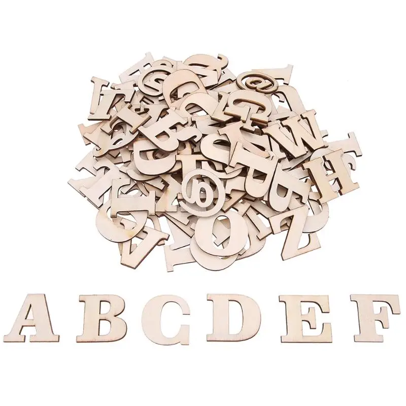 

100pcs/lot Wooden 26 English Alphabet Kids Room Decoration Creative Early Educational Toy DIY Wooden Math Numbers Crafts Toy