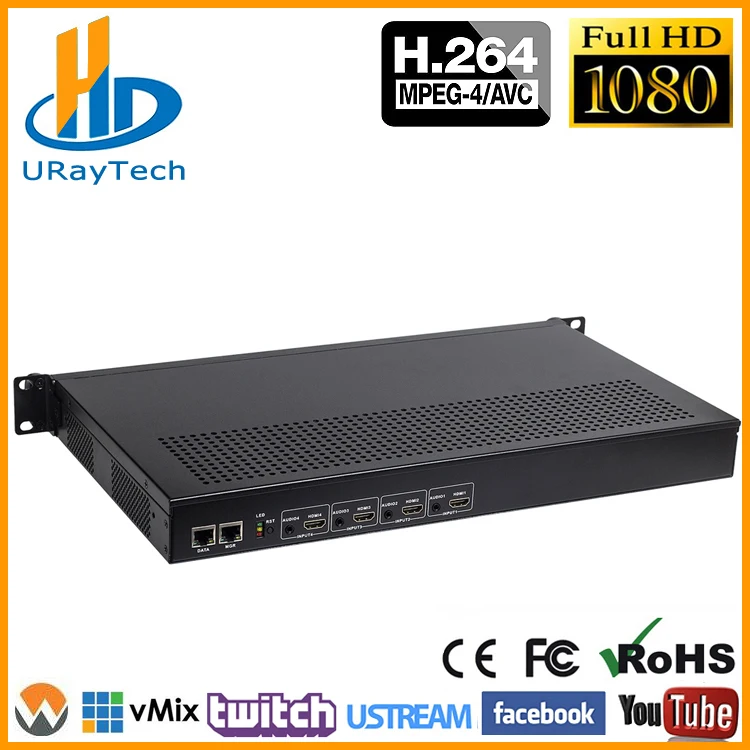 

1U Rack H.264 HDMI Video Stream Encoder Live Streaming 1080P HD IPTV Encoder 4 Channels HDMI To HTTP RTSP RTMP M3U8 Encoder H264