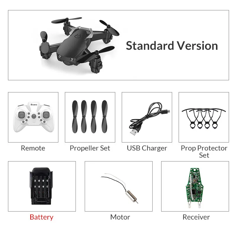 Eachine E61 E61hw мини-Дрон с/без HD камерой режим удержания высоты RC Квадрокоптер RTF WiFi FPV складной Радиоуправляемый Дрон - Цвет: blackstandard1batter