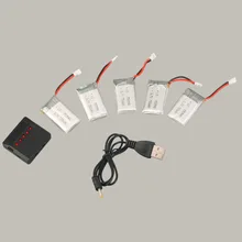 New 5pcs High Quality 3 7V 750mAh Rechargeable Lipo Battery with Charger Cable for SYMA X5C