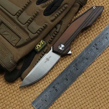 

WO SUN TS42 Flipper folding knife D2 blade KVT ball bearing G10 handle camping hunting outdoor Survival knives EDC Tools