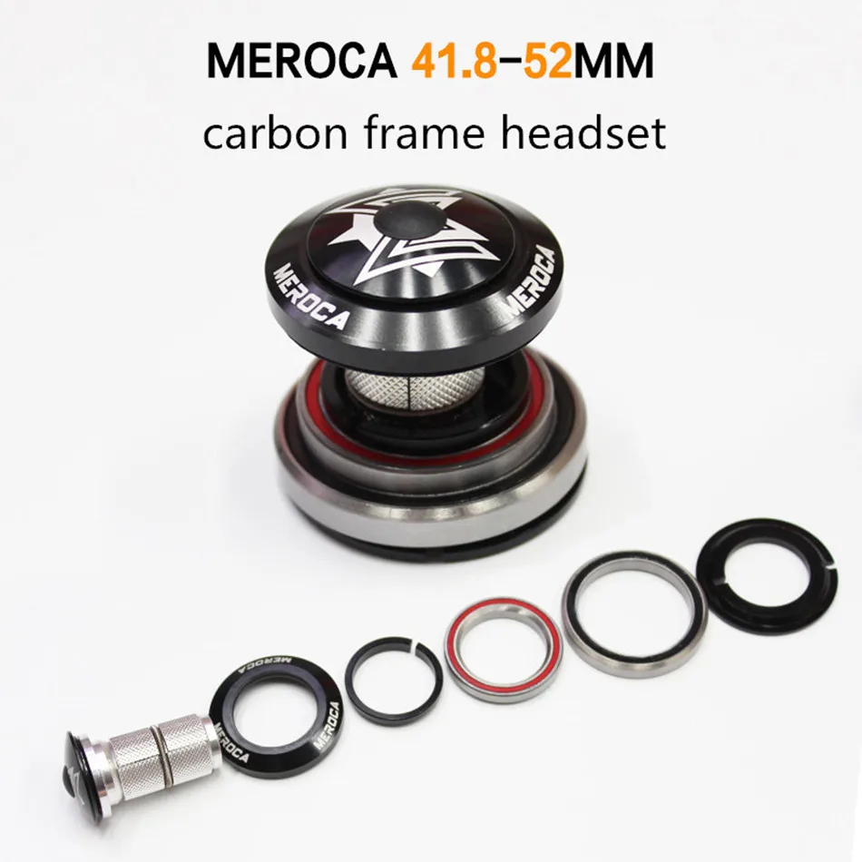 

MEROCA 42/41.8-52mm Conical Tapered Headset Mountain Bike Carbon Frames Built-in Bearing Head Set Bowls Inflatable Hearts