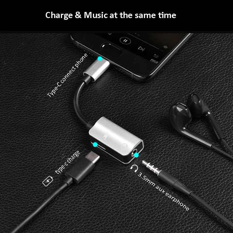 Type-C аудио адаптер для зарядки type C 3,5 мм Aux Eearphone адаптер для наушников type-C адаптер для huawei P20 P30 Xiaomi Mi 8 6