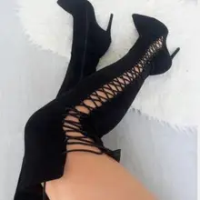 Сапоги выше колена с круглым носком; теплые женские сапоги; женские короткие модные сапоги из плюша