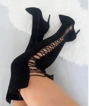 

Over The Knee Boots Round Toe Warm Women Boots Lady Short Plush Fabric Fashion Boots