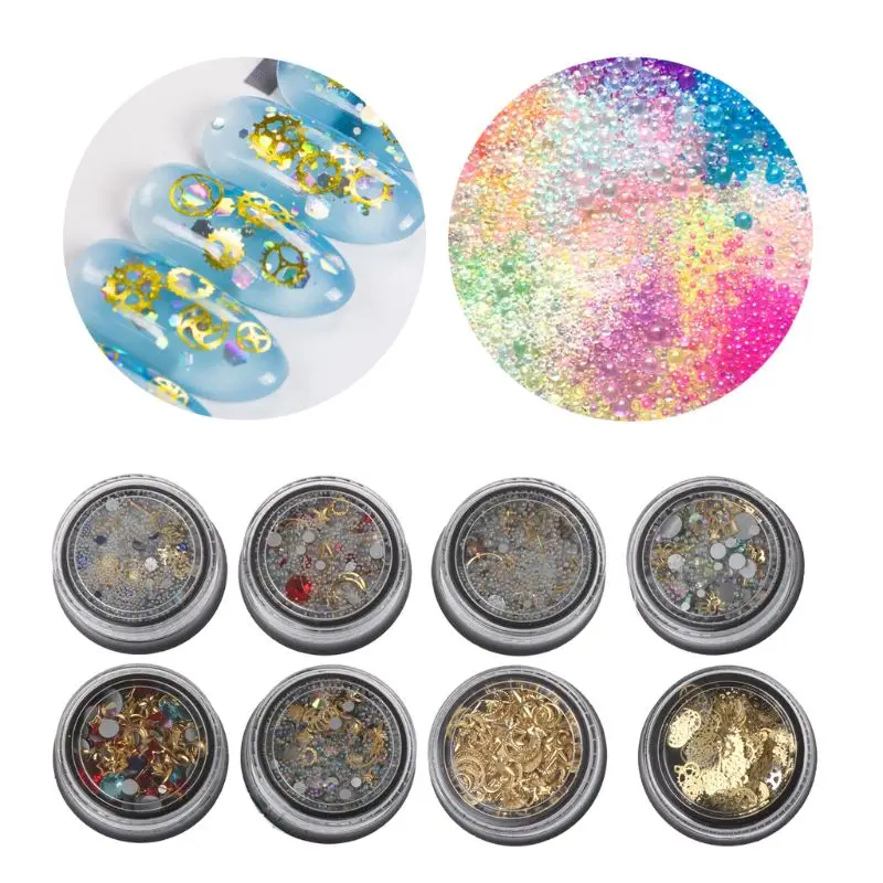 

Bubble Beads Wheel Gear Ultra Thin Metal Frame Filling Nail DIY UV Resin Jewelry