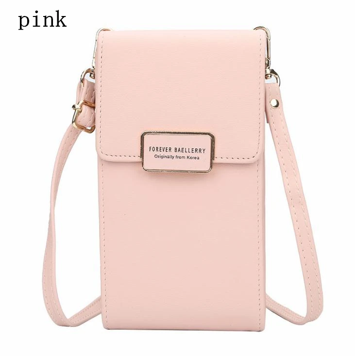 Baellerry, Новое поступление, Женский кошелек сумочка, высокое качество, мягкая кожа, длинные женские кошельки, держатели кредитных карт, сумка для денег с ремешком - Цвет: pink