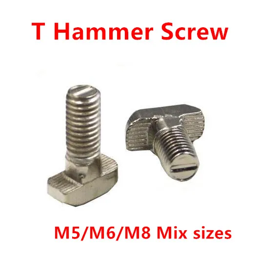 M5//M6//M8 EU 20//30//40//45 series Nickel-plated hammer T-bolt for aluminum slot