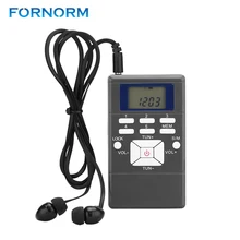 FORNORM портативный мини цифровой FM коротковолновое радио приемник Цифровой частотной модуляции портативный светодиодный дисплей Тонкий Радио Карманный