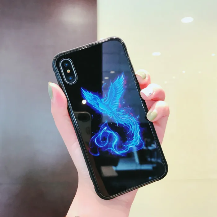 Marvel Человек-паук Бэтмен световой Стекло чехол для iPhone XR XS MAX 7 6 8 плюс Черная пантера Железный человек чехол телефона для iPhone X 10