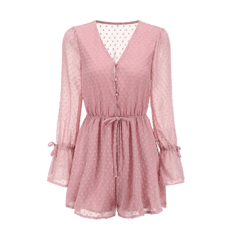 pink polka dot playsuit