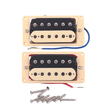 

Tooyful 2Pcs Copper Neck Bridge Electric Guitar Humbucker Double Coils Pickups 50mm/52mm DIY