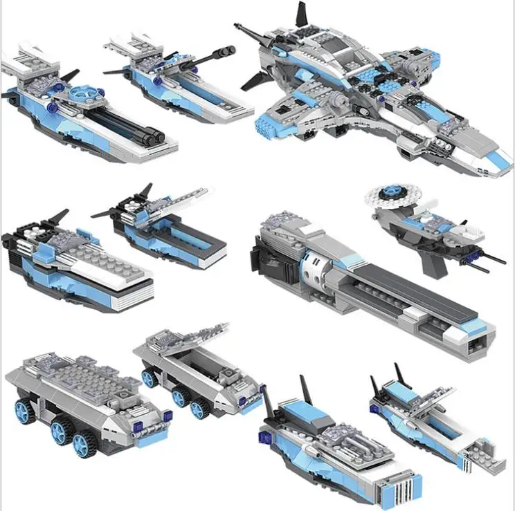 8 в 1 военный Звездные войны космический корабль самолет строительные блоки Модель Кирпичи мальчик