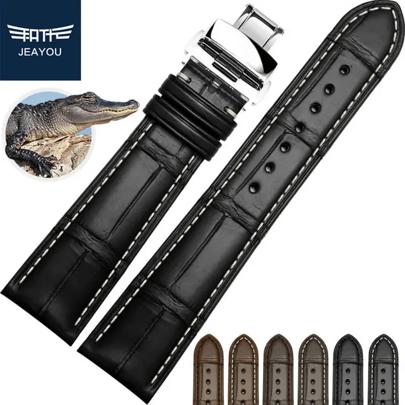 JEAYOU Real Alligator Hand Made Watchband For Piaget Breguet VC PP Men 18 19 20 21