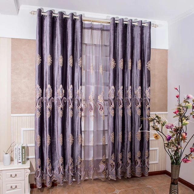 Bedroom Curtains bedroom curtains and drapes : Aliexpress.com : Buy European Purple Color Blackout / Sheer Window ...